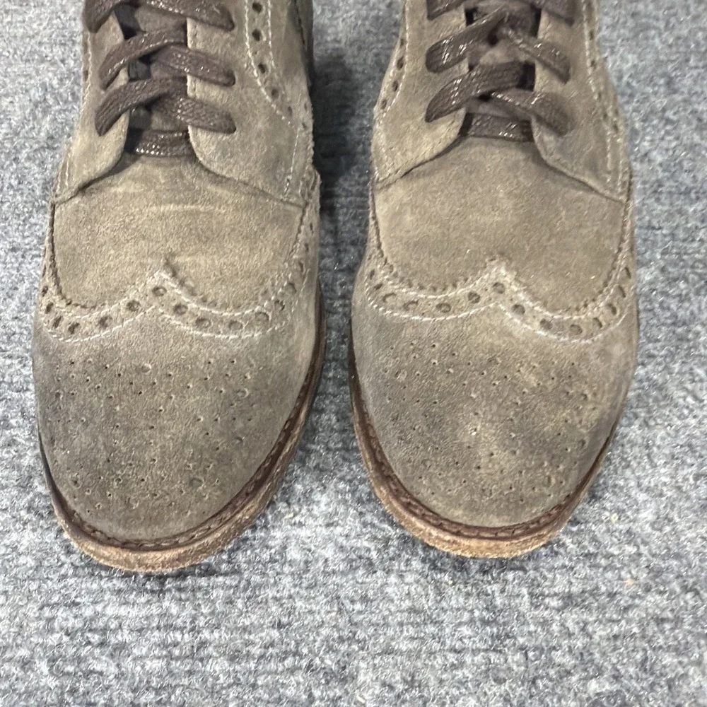 Sendra 9269 Oxford Boots Suede Wingtip Brogue Lace Up Brown Mens Sz 8.5 Spain